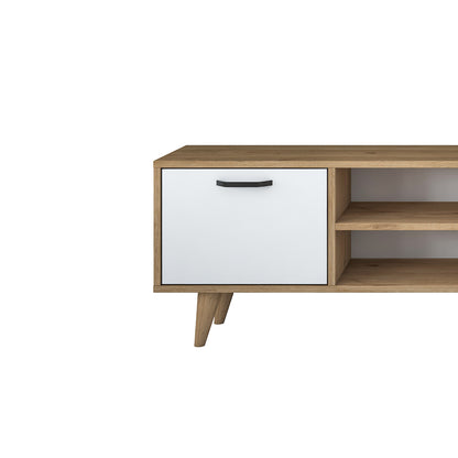 TV cabinet Sercio pakoworld white walnut melamine-natural color wooden legs 180x29.7x48.6cm