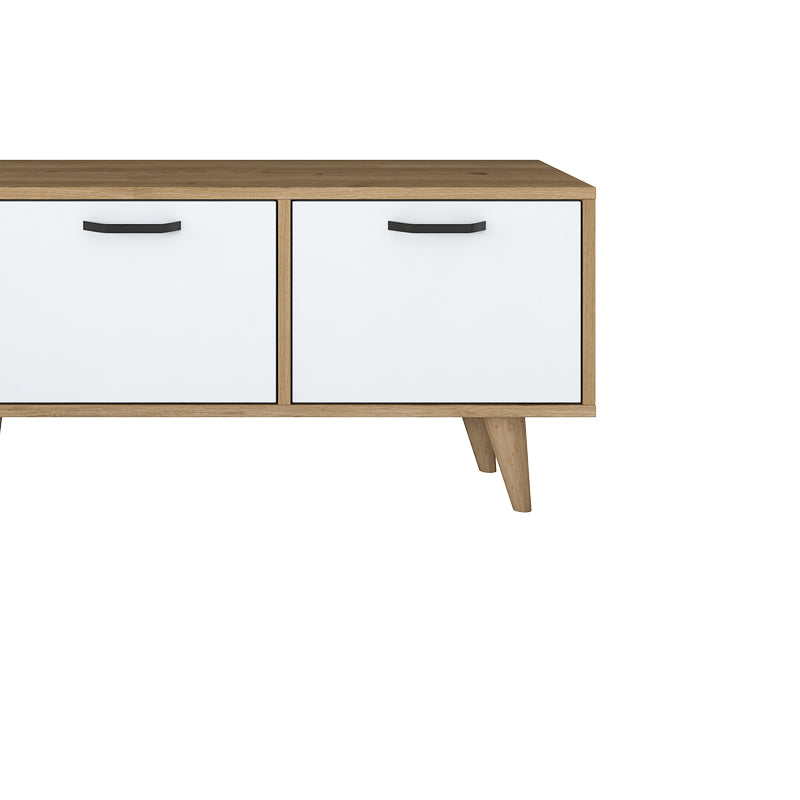 TV cabinet Sercio pakoworld white walnut melamine-natural color wooden legs 180x29.7x48.6cm