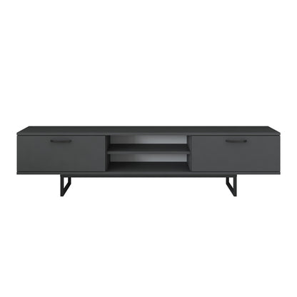 TV cabinet Pepkom pakoworld anthracite melamine-black metal legs 180x29.5x48.6cm