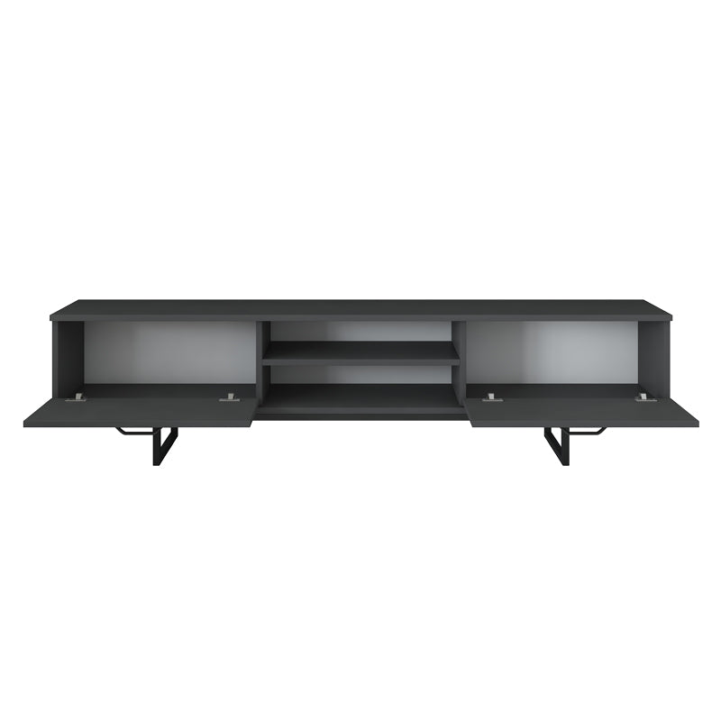 TV cabinet Pepkom pakoworld anthracite melamine-black metal legs 180x29.5x48.6cm