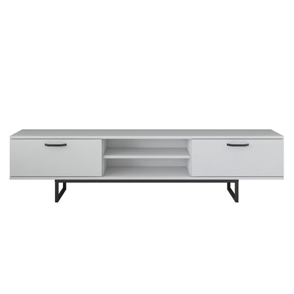 TV cabinet Vimos pakoworld white melamine-black metal legs 180x29.7x43.6cm