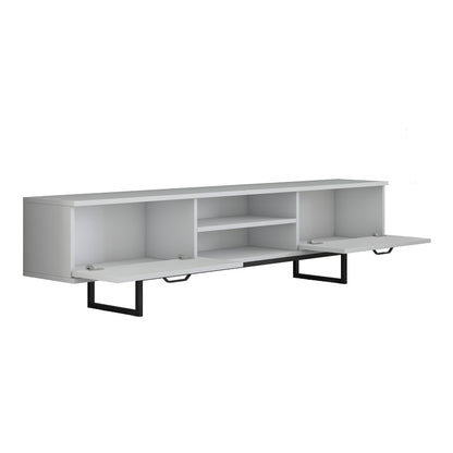 TV cabinet Vimos pakoworld white melamine-black metal legs 180x29.7x43.6cm