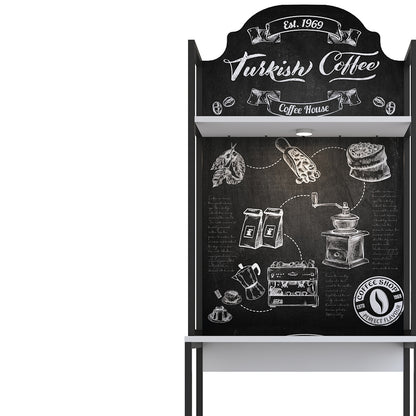 Buffet with shelf Cogan pakoworld white melamine-black metal 70x40x205cm