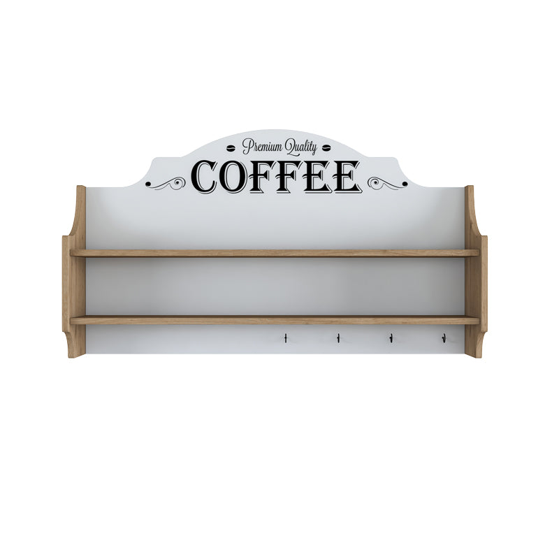 Wall shelf Barke pakoworld walnut-white melamine 120x25x70cm