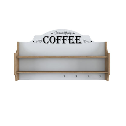 Wall shelf Barke pakoworld walnut-white melamine 120x25x70cm