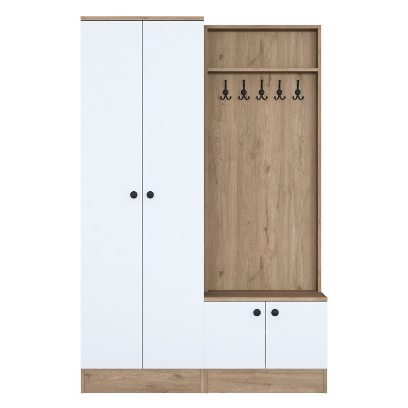 Entrance furniture Nafdo pakoworld walnut-white melamine 119.6x35.5x182.8cm