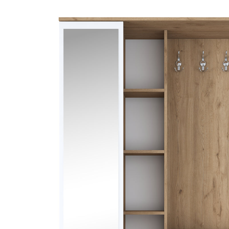 Entrance furniture Zozmo pakoworld walnut-white melamine 120x37.5x198.6cm