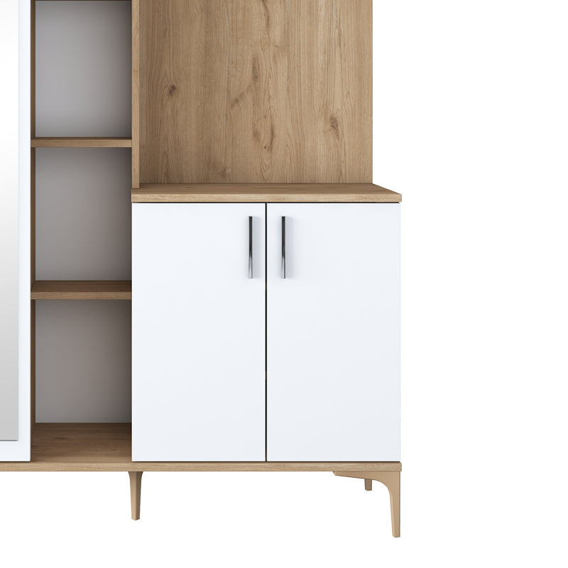 Entrance furniture Zozmo pakoworld walnut-white melamine 120x37.5x198.6cm