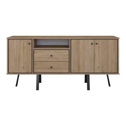 Buffet Derbio pakoworld walnut melamine-dark grey metal leg 180x45x83.6cm