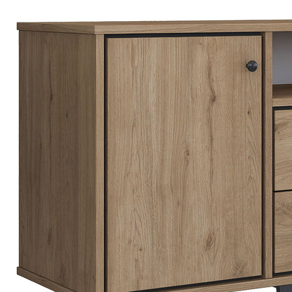 Buffet Derbio pakoworld walnut melamine-dark grey metal leg 180x45x83.6cm