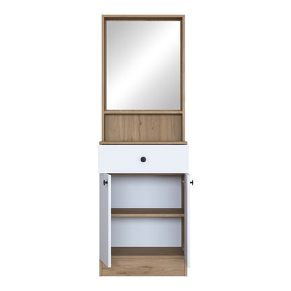 Entrance furniture Rockder pakoworld white-natural melamine 60x35.5x182.8cm