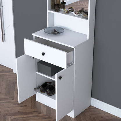 Entrance furniture Rockder white melamine 60x35.5x182.8cm