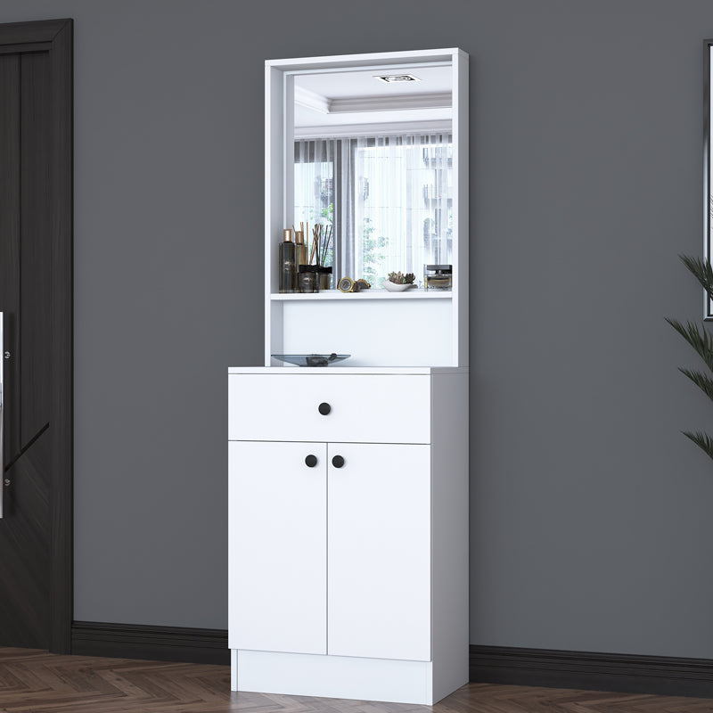 Entrance furniture Rockder white melamine 60x35.5x182.8cm