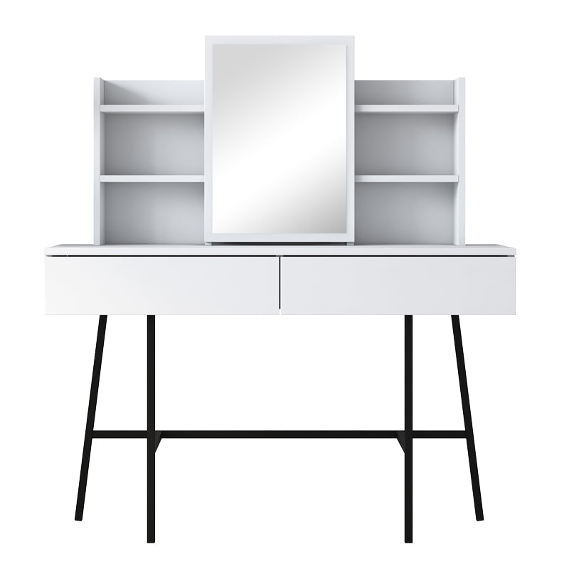 Dressing table Loppy pakoworld white melamine-black metal leg 120x40x131.6cm