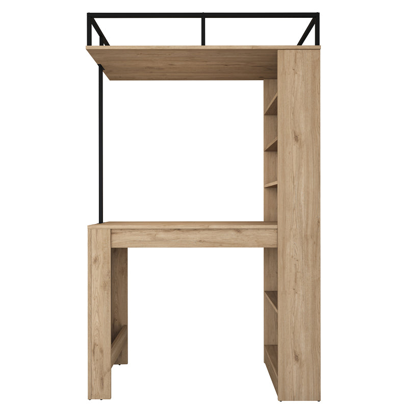 Floor shelf Kiten pakoworld natural color melamine-black metal 120x55.6x198.8cm