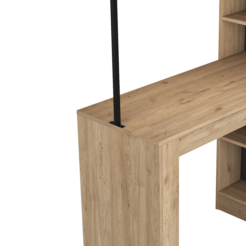 Floor shelf Kiten pakoworld natural color melamine-black metal 120x55.6x198.8cm