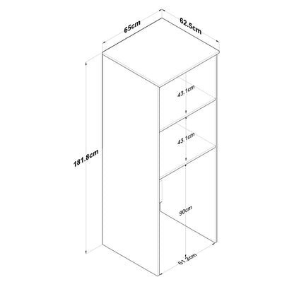 Laundry cabinet Laudy pakoworld white melamine 65x62.5x181.8cm