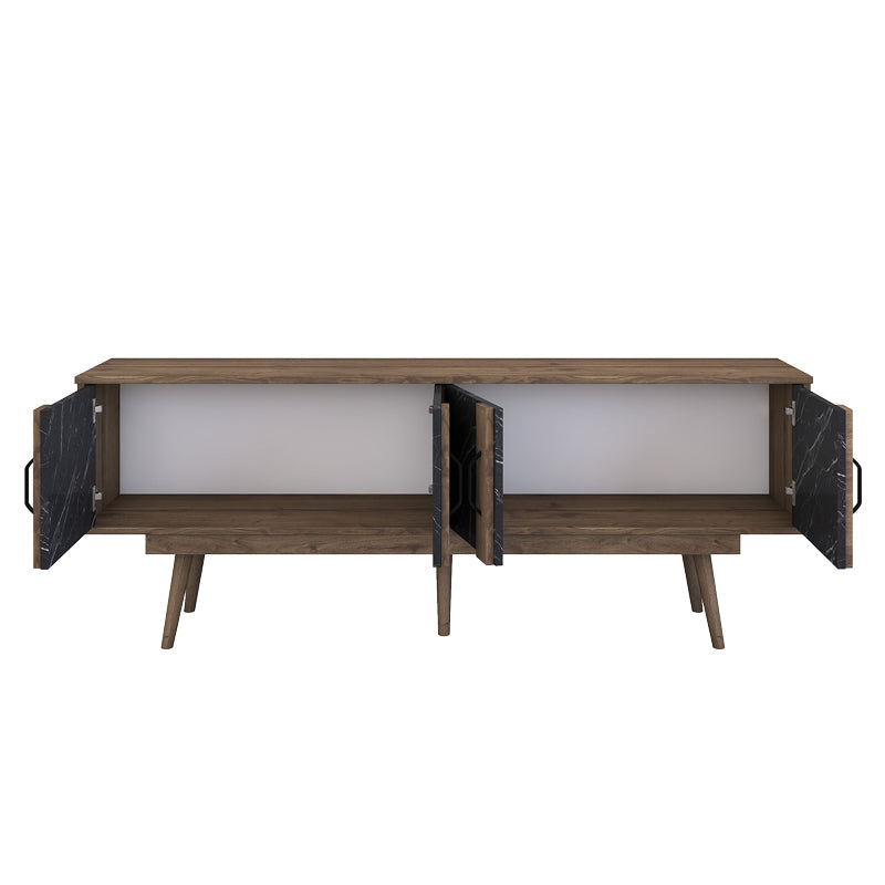 Tv stand Suckie I pakoworld walnut-black marble look melamine-walnut pp leg