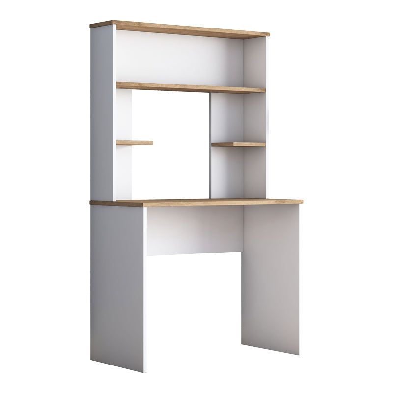 Work desk-library Wunko pakoworld in walnut-white shade 90x45x155.6cm