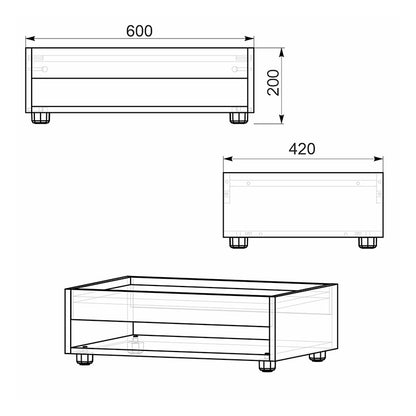 Willa pakoworld sonoma coffee table-white 42x42x35cm