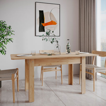 Dining table Quiin pakoworld expandable melamine in oak color 120-174x70x73.5cm