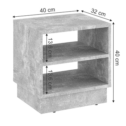Nightstand Mason pakoworld melamine in grey marble color 40x32x40cm