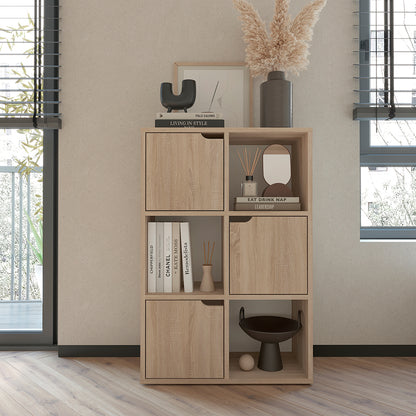 Bookcase Bookel pakoworld in sonoma color 59.5x27.5x89cm