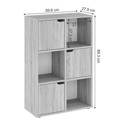 Bookcase Bookel pakoworld in sonoma color 59.5x27.5x89cm