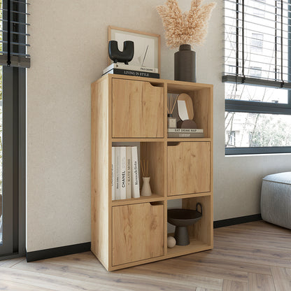 Bookcase Bookel pakoworld in oak color 59.5x27.5x89cm