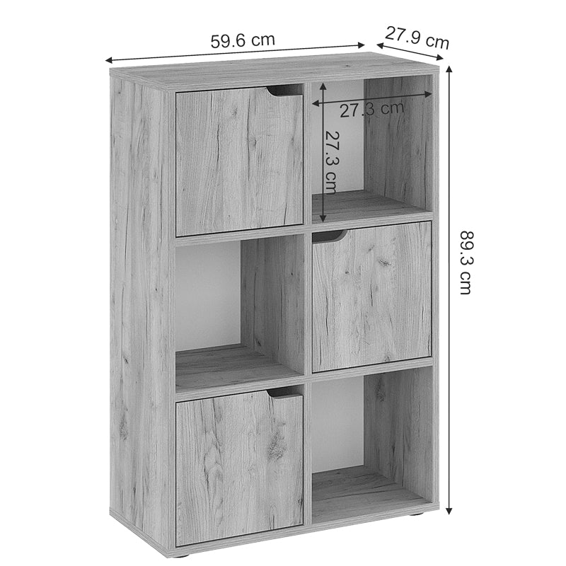 Bookcase Bookel pakoworld in oak color 59.5x27.5x89cm