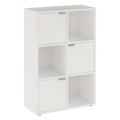 Bookcase Bookel in white color 59.5x27.5x89cm