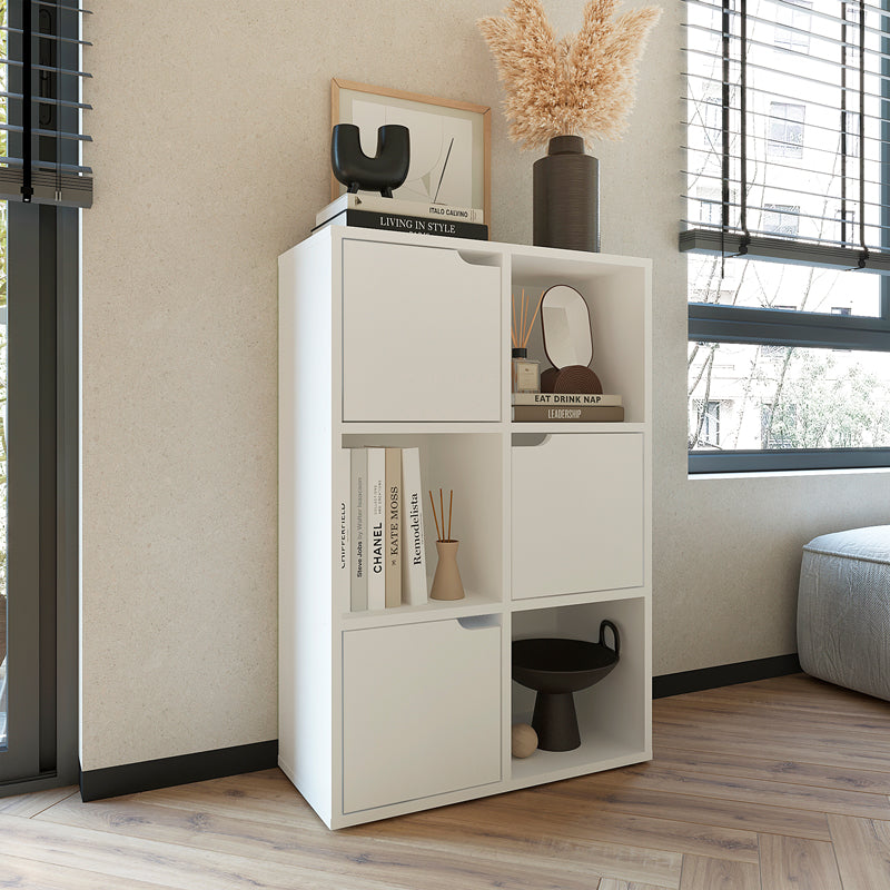 Bookcase Bookel in white color 59.5x27.5x89cm