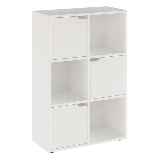 Bookcase Bookel pakoworld in white color 59.5x27.5x89cm