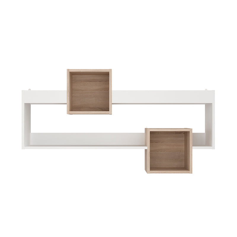 Wall Shelf Shellie pakoworld in white-oak color 120x28x65cm