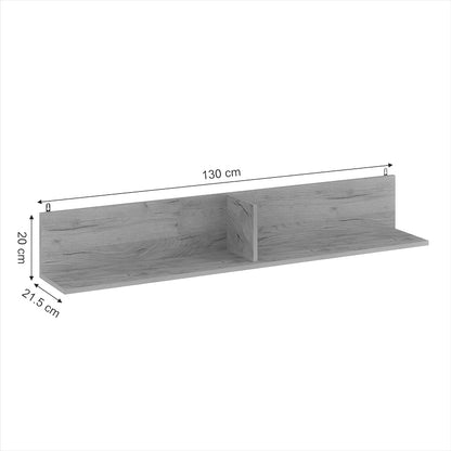 Wall shelf Drowel pakoworld in oak color 130x21.6x20cm