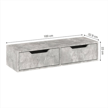 Hanging console-dressing table Alberto pakoworld in grey marble color 100x32.5x22cm