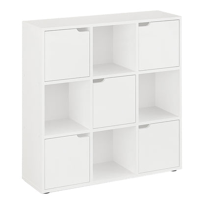Bookcase Bookel in white color 88.5x27.5x89.3cm