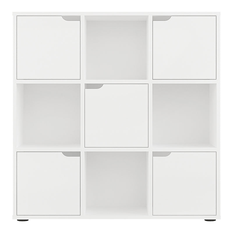 Bookcase Bookel in white color 88.5x27.5x89.3cm