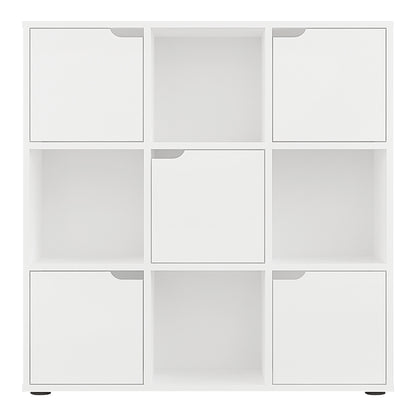 Bookcase Bookel in white color 88.5x27.5x89.3cm