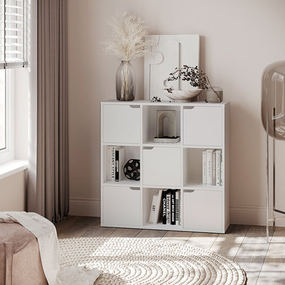Bookcase Bookel in white color 88.5x27.5x89.3cm