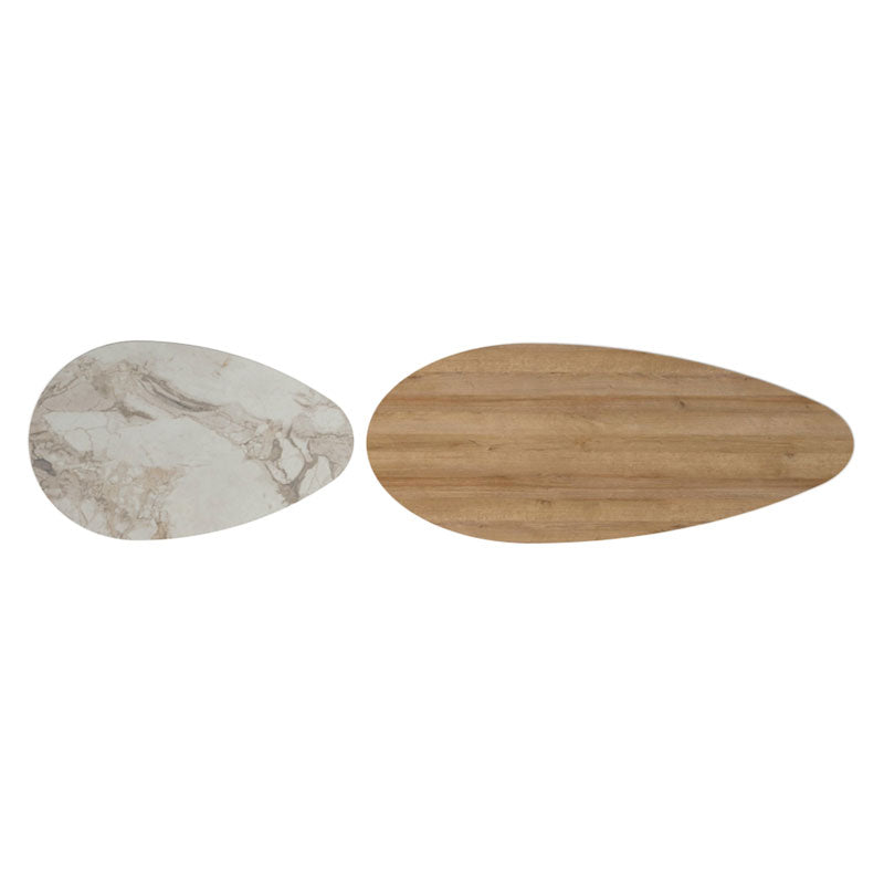 Coffee table Monty pakoworld oak-beige marble 116x46x46cm