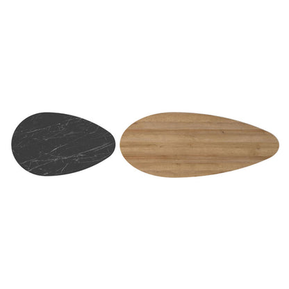 Coffee table Monty pakoworld oak-black marble 116x46x46cm