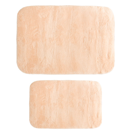 Bath mat PWC-0055 pakoworld set 2pcs microfiber pink 90x60cm
