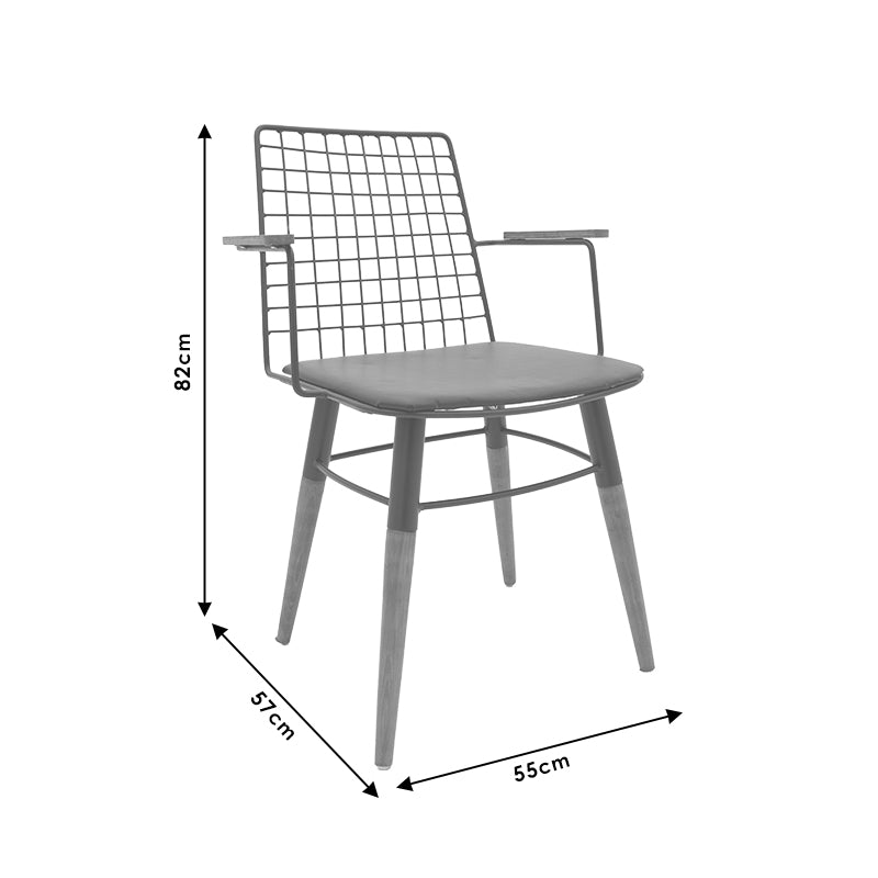 Armchair Edric pakoworld PU black-walnut legs