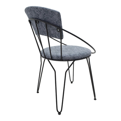 Chair Macon pakoworld fabric grey-black leg