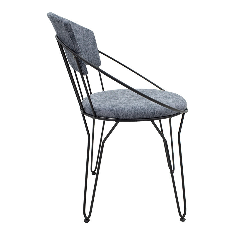 Chair Macon pakoworld fabric grey-black leg