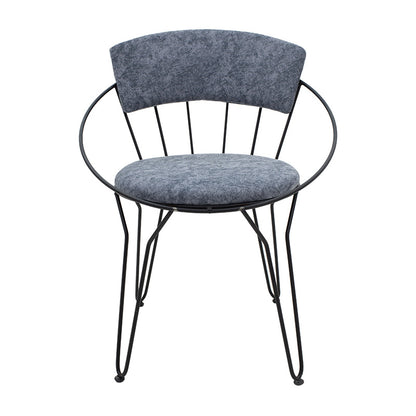 Chair Macon pakoworld fabric grey-black leg