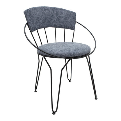 Chair Macon pakoworld fabric grey-black leg