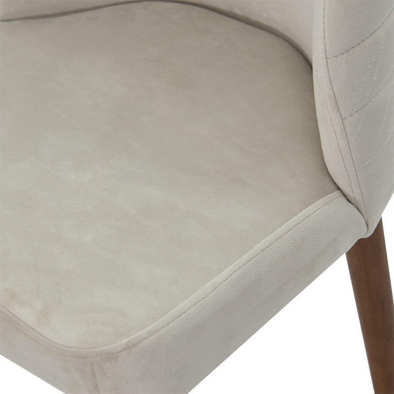 Sonnet chair pakoworld velvet grey-beige-walnut golden leg