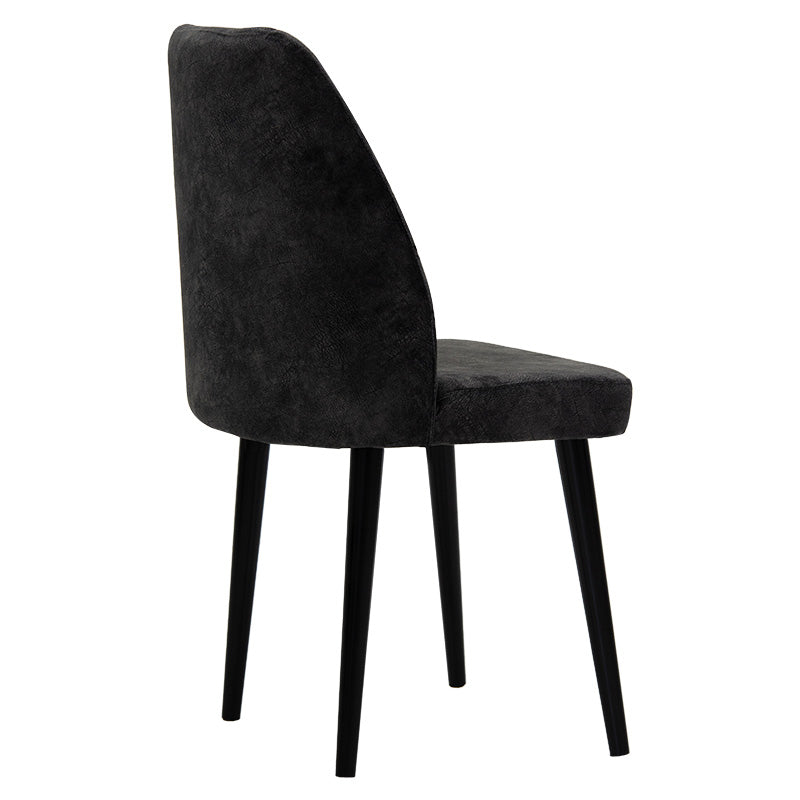 Adeline chair pakoworld velvet anthracite antique-black leg